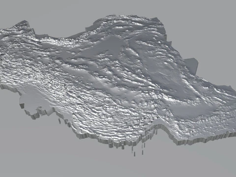 Iran Terrain Map 3D Model