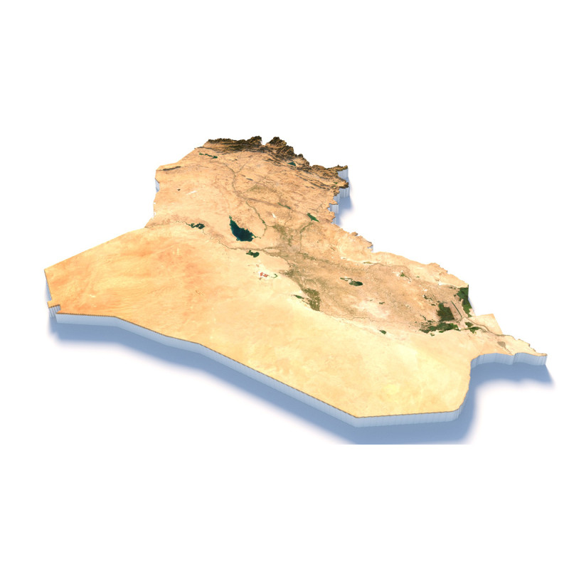 Iraq Terrain Map 3D Model .c4d .max .obj .3ds .fbx .stl .blend 