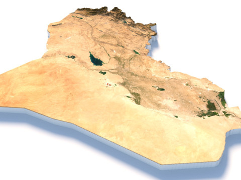 Iraq Terrain Map 3D Model