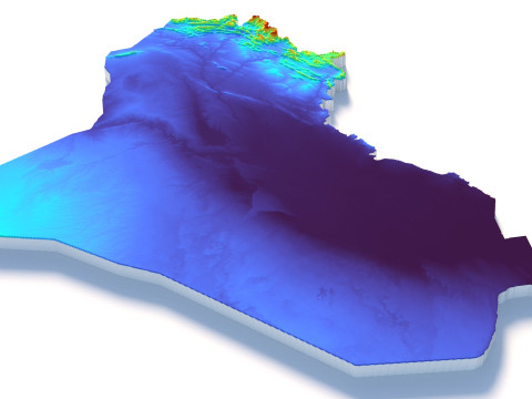 Iraq Terrain Map 3D Model