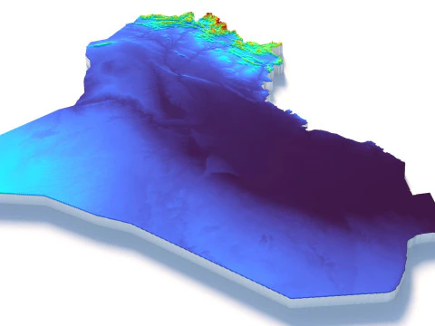 Iraq Terrain Map 3D Model
