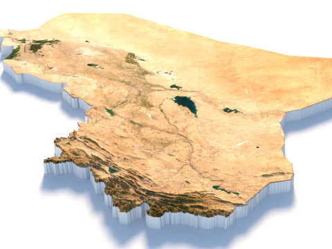Iraq Terrain Map 3D Model