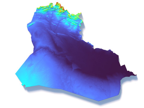 Iraq Terrain Map 3D Model