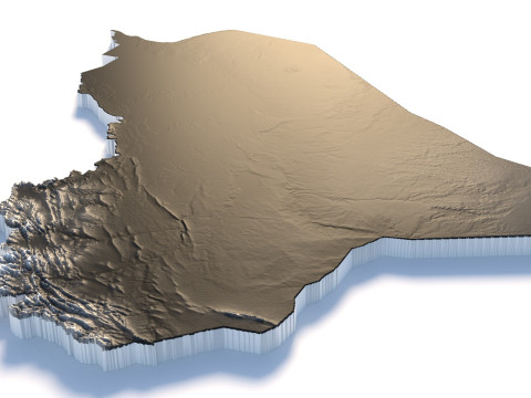 Iraq Terrain Map 3D Model