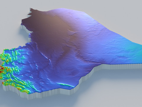 Iraq Terrain Map 3D Model