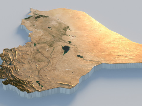 Iraq Terrain Map 3D Model