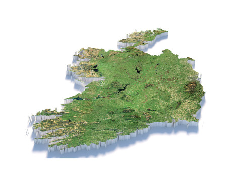 Ireland Terrain Map 3Dモデル