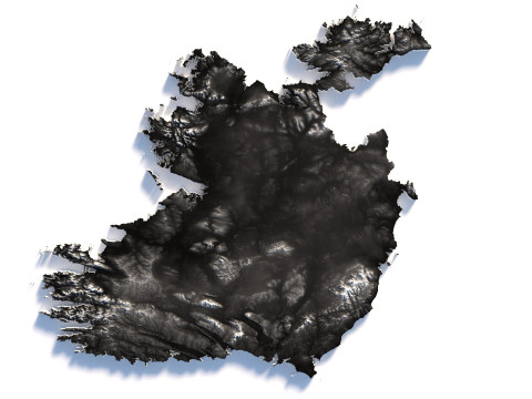 Ireland Terrain Map Model 3D