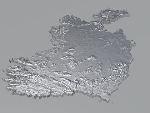 Ireland Terrain Map Model 3D