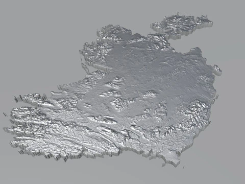 Ireland Terrain Map 3D Model
