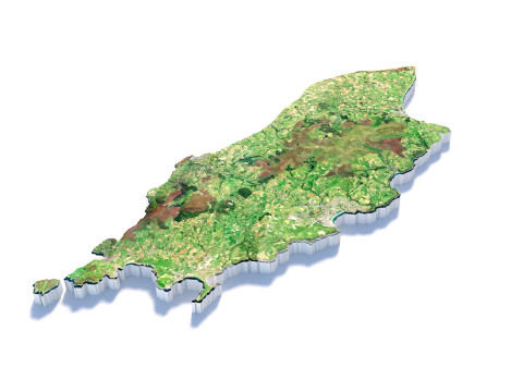 Isle of Man terrain map 3D मॉडल