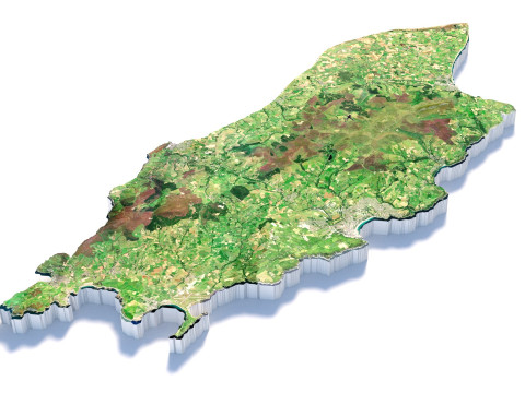 Isle of Man terrain map Model 3D