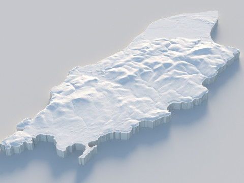 Isle of Man terrain map Model 3D