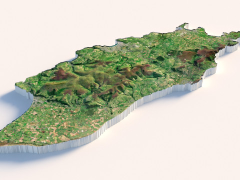 Isle of Man terrain map Model 3D
