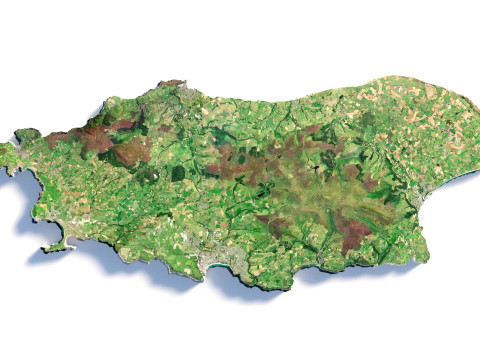Isle of Man terrain map Model 3D