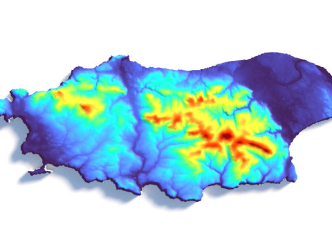 Isle of Man terrain map Model 3D