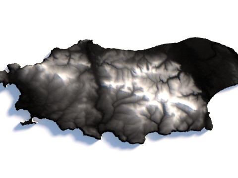 Isle of Man terrain map Model 3D
