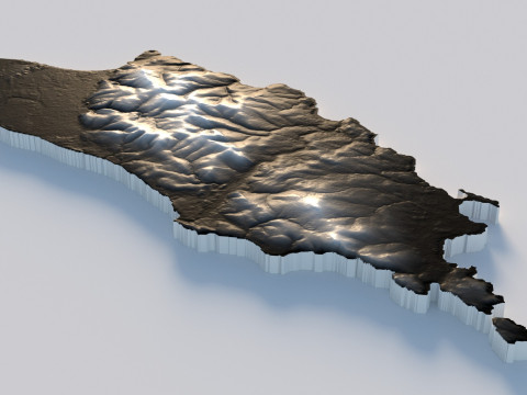 Isle of Man terrain map Model 3D