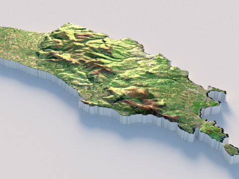 Isle of Man terrain map Model 3D