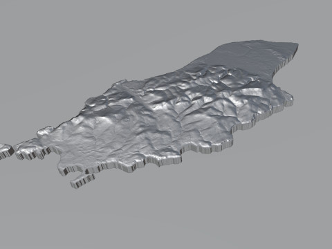 Isle of Man terrain map Model 3D