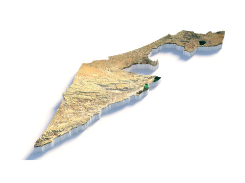 Carte du relief d'Isra&euml;l Modèle 3D