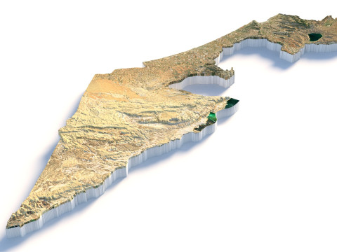 Israel Terrain Map 3D Model