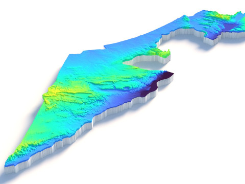 Israel Terrain Map 3D Model
