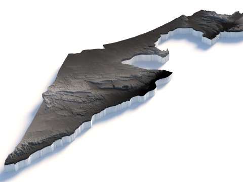 Israel Terrain Map 3D Model