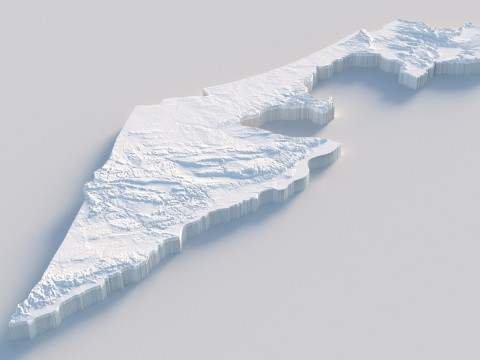 Israel Terrain Map 3D Model