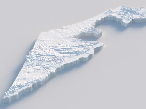 Israel Terrain Map 3D Model
