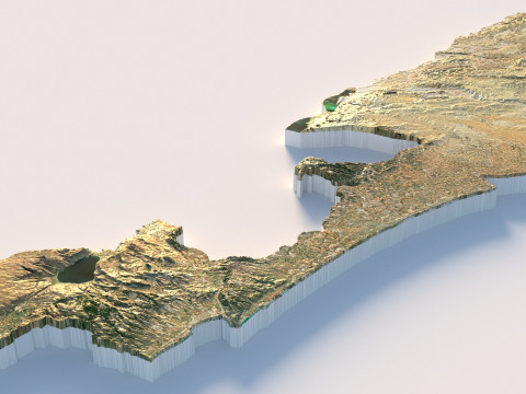 Israel Terrain Map 3D Model