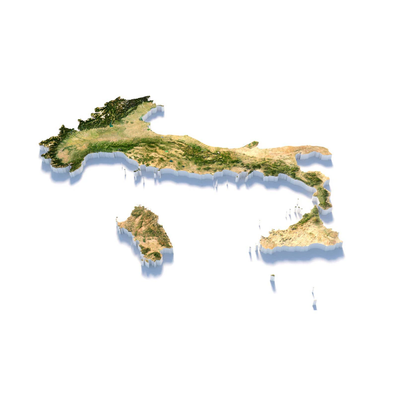 Italy terrain map 3D Model .c4d .max .obj .3ds .fbx .stl .blend 