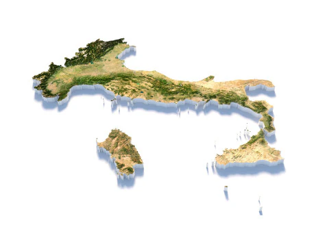 Mapa terenu Włoch Model 3D