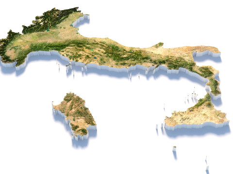 Italy terrain map 3D Model