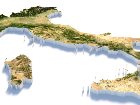 Italy terrain map 3D Model