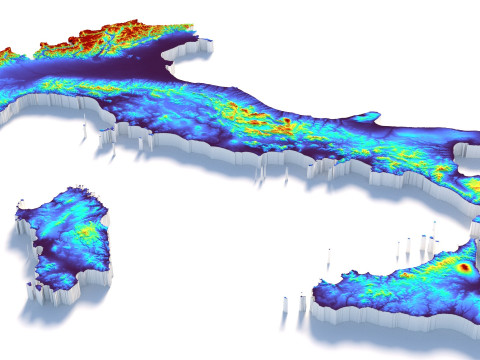 Italy terrain map 3D Model