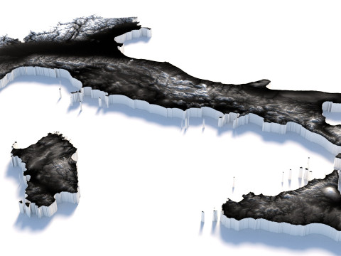 Italy terrain map 3D Model