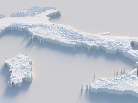 Italy terrain map 3D Model
