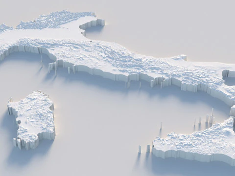 Italy terrain map 3D Model