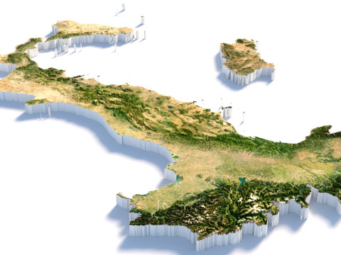 Italy terrain map 3D Model