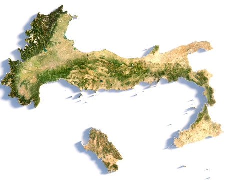 Italy terrain map 3D Model