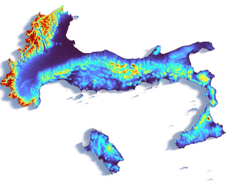Italy terrain map 3D Model