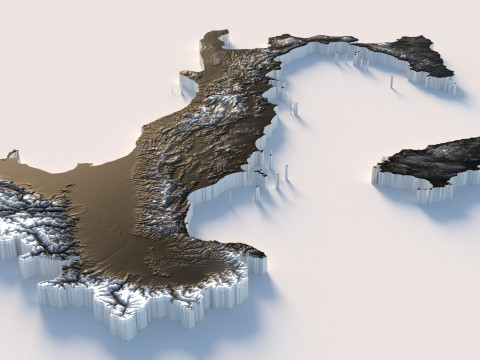 Italy terrain map 3D Model