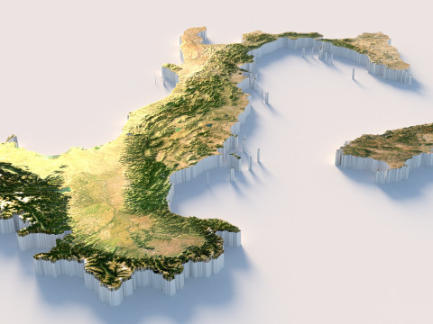 Italy terrain map 3D Model