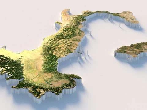 Italy terrain map 3D Model