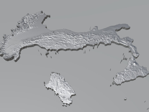 Italy terrain map 3D Model