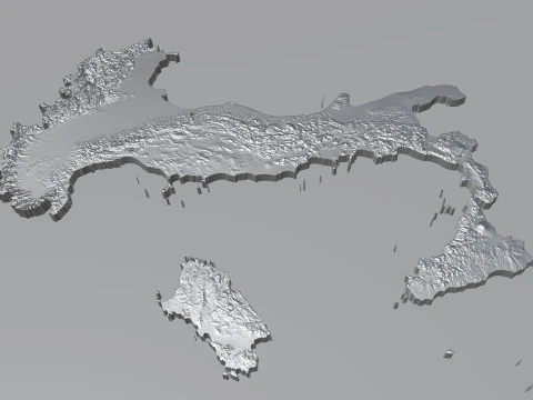 Italy terrain map 3D Model