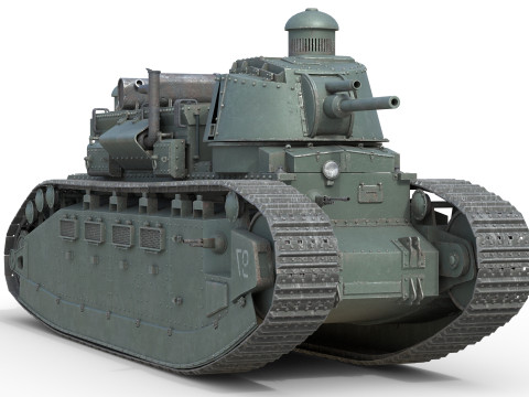 Char 2C Heavy Tank 3D 모델