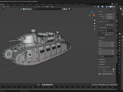 Char 2C Heavy Tank 3D 모델