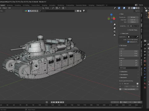 Char 2C Heavy Tank 3D Model